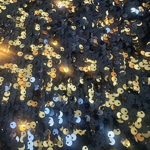 Sequin Fabric with Gold and Black Accents